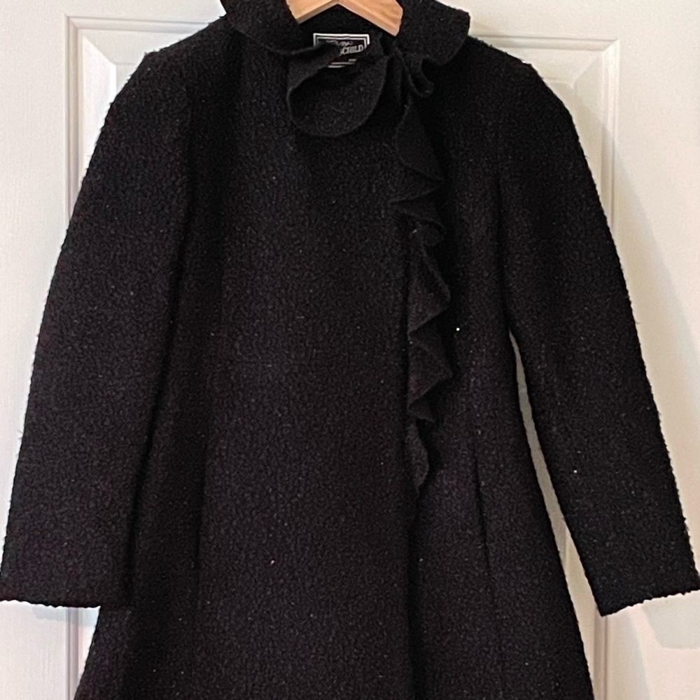 Girls dressy coat! Black with sparkle and ruffle detail!